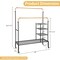 Adjustable Double Rod Clothes Drying Rack with 3-Tier Mesh Shelf Heavy Duty Steel Frame